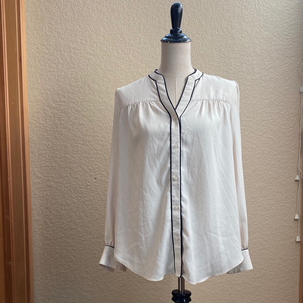 Ann Taylor ivory button up blouse